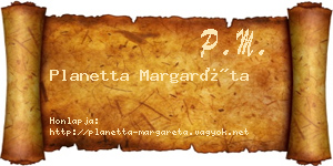 Planetta Margaréta névjegykártya